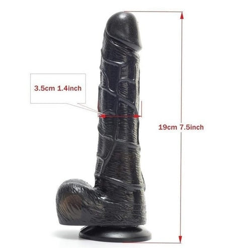 7 inch Black Realistic Dildo
