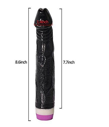 8 Inch Black Stud Vibrator Dildo